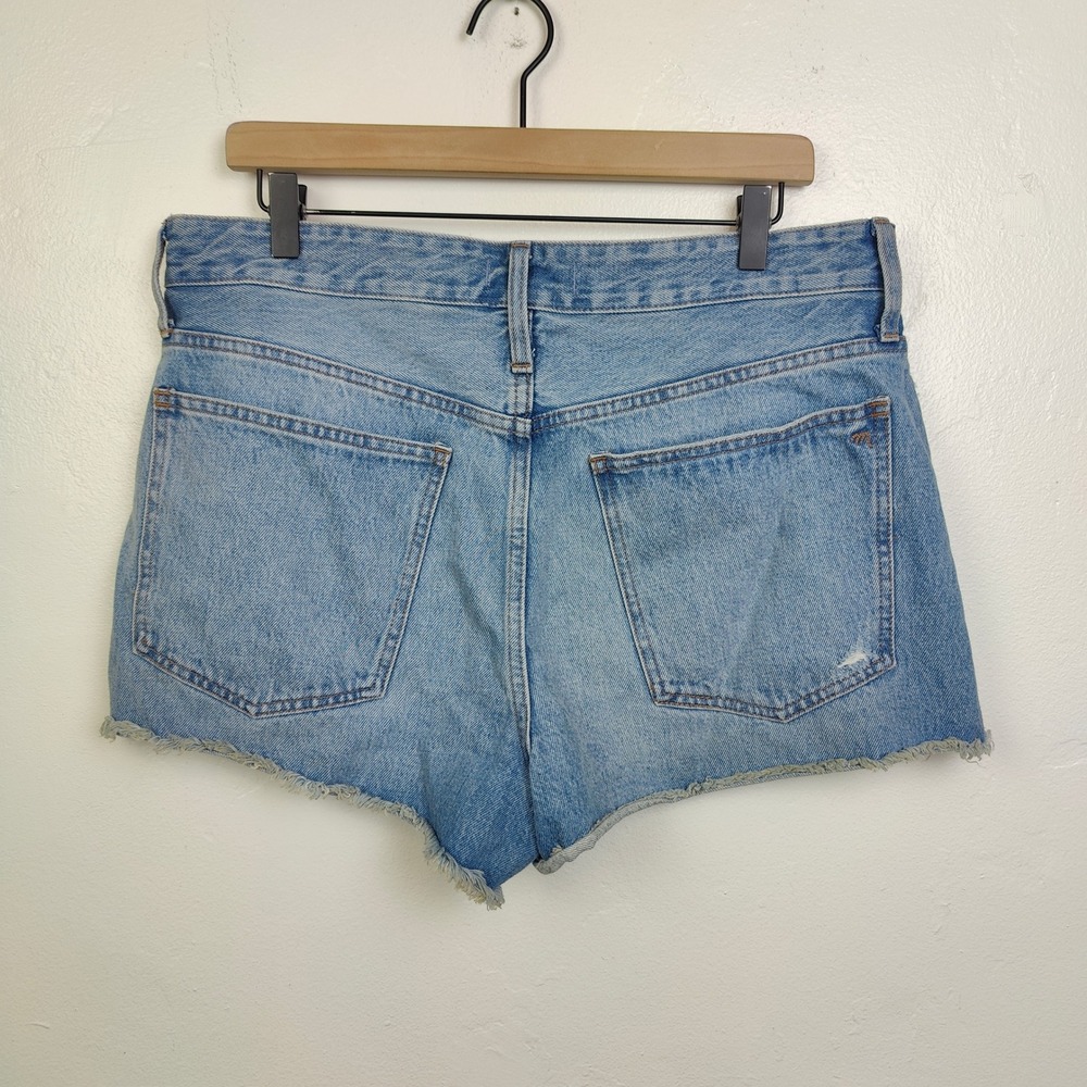 Madewell Light Blue Distressed Denim Jean Shorts - Picture 4 of 9